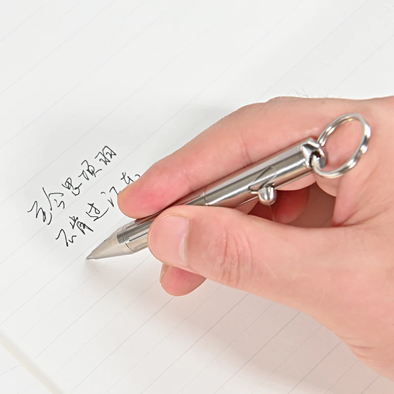 Новая мини-шариковая ручка из титанового сплава, шариковая карманная Гелевая ручка с надписью Для кемпинга на открытом воздухе . ' - ' . 4