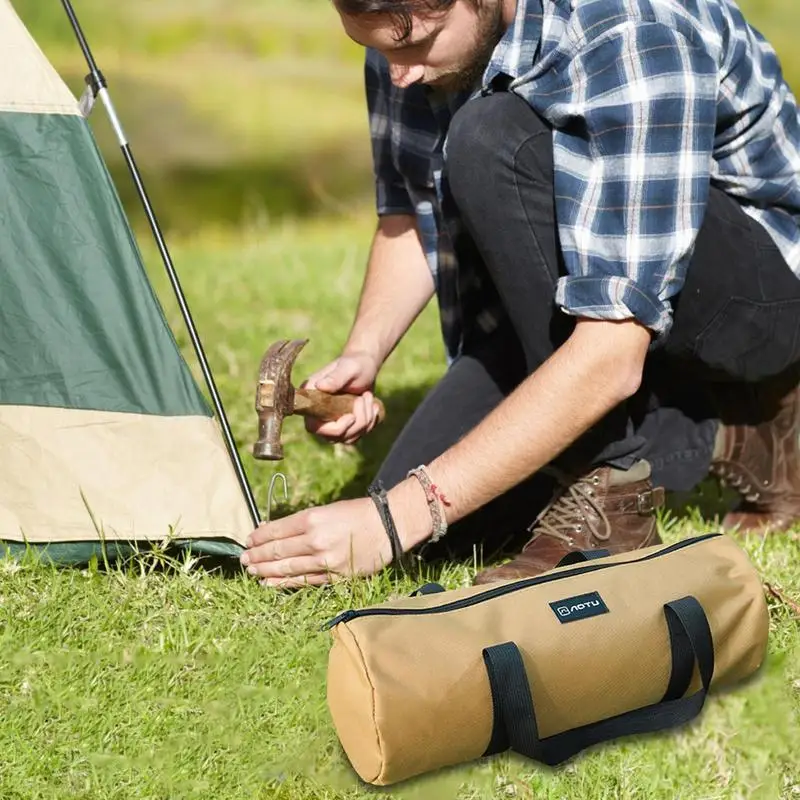 Сумка для хранения колышков для палатки Двухслойный холст Колья для кемпинга Сумка для хранения палаток Аксессуары для палатки Сверхмощный Молоток для гвоздей . ' - ' . 1