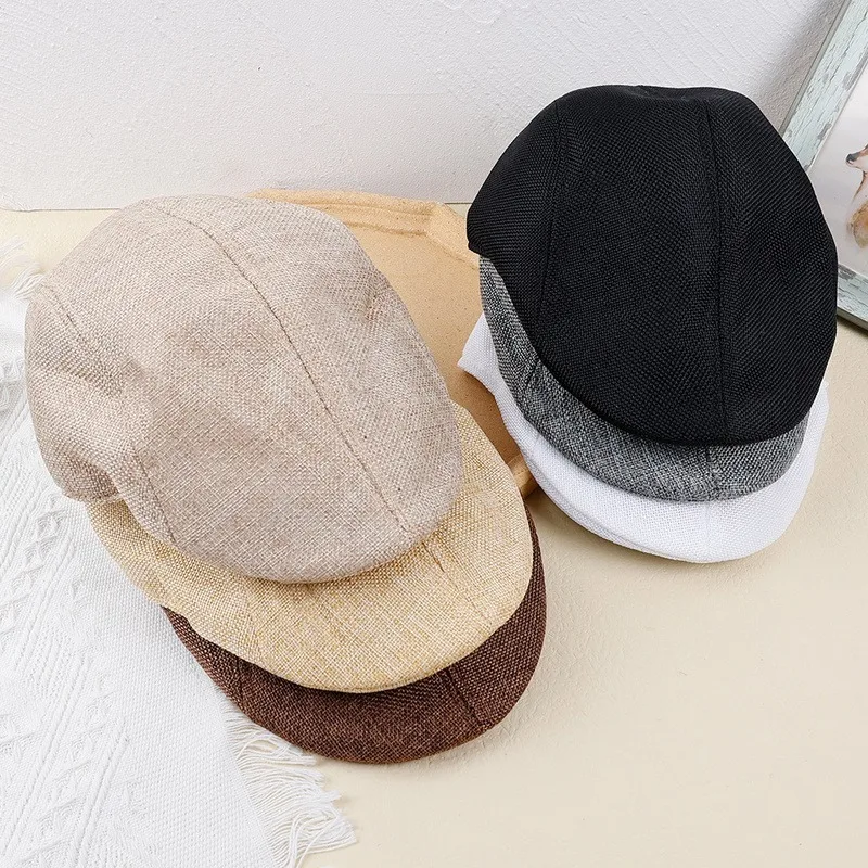 Ретро Мужские береты Зимние льняные шляпы газетчика в британском стиле, английская мужская кепка художника с козырьком, теплый капор для мужчин, аксессуары для одежды . ' - ' . 3