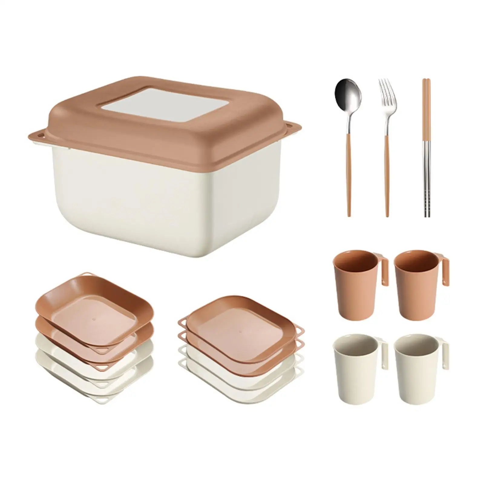 Коробка с наборами посуды из пшеничной соломы, уличный набор столовых приборов для вечеринки на кухне, пикника . ' - ' . 3