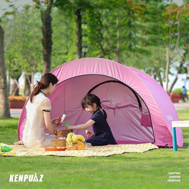 Палатка для 2 человек, принадлежности для кемпинга на открытом воздухе, Портативная, без установки, автоматическая, быстро открывающаяся Складная водонепроницаемая дорожная пляжная палатка . ' - ' . 0