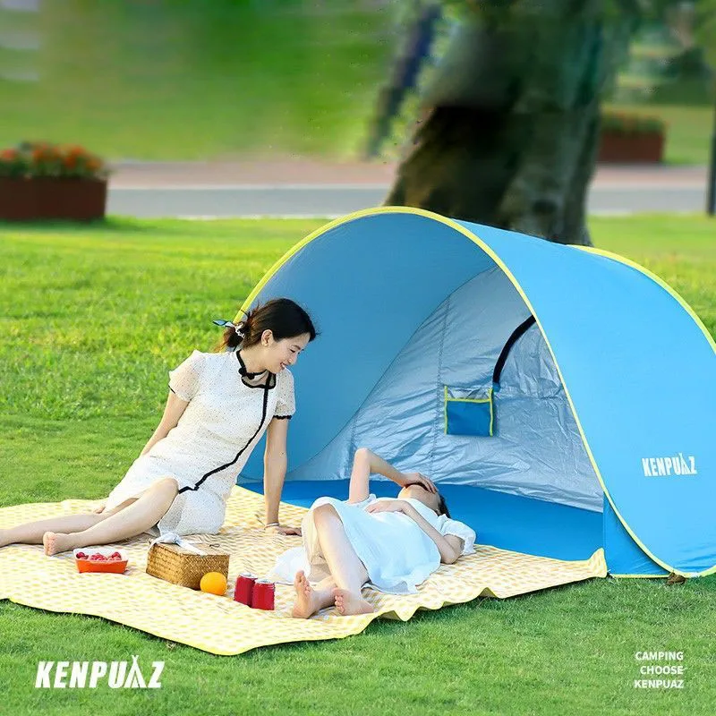 Палатка для 2 человек, принадлежности для кемпинга на открытом воздухе, Портативная, без установки, автоматическая, быстро открывающаяся Складная водонепроницаемая дорожная пляжная палатка . ' - ' . 2
