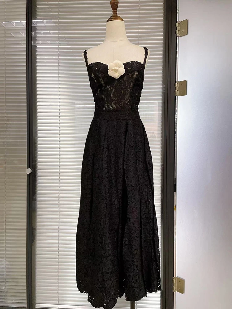 [YA Studio] Дизайнерское кружевное платье, новый нишевый стиль, волнистая плиссировка, мода на лето-осень 2023 г. . ' - ' . 2