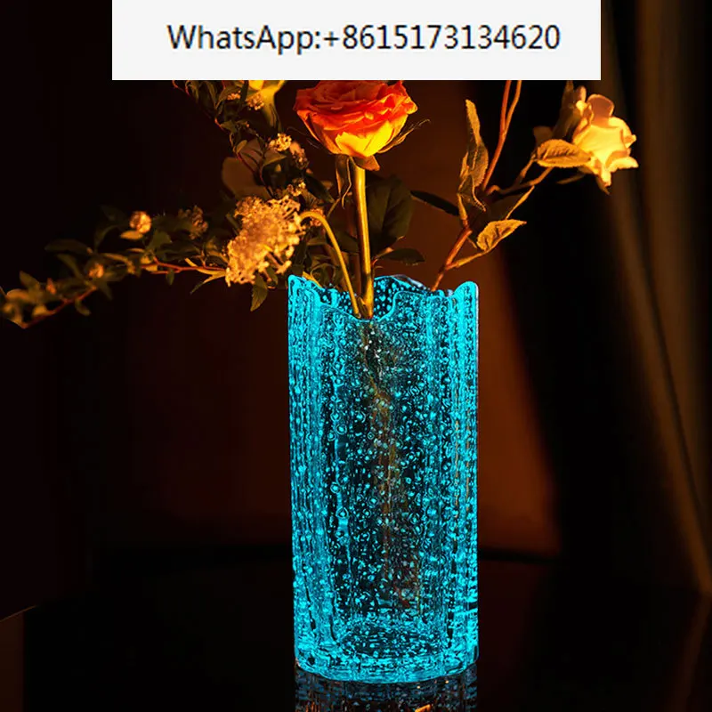 Креативная светящаяся стеклянная ваза для украшения гостиной, растение, офисные очки, цветы, украшение интерьера дома, подарки современного искусства . ' - ' . 1