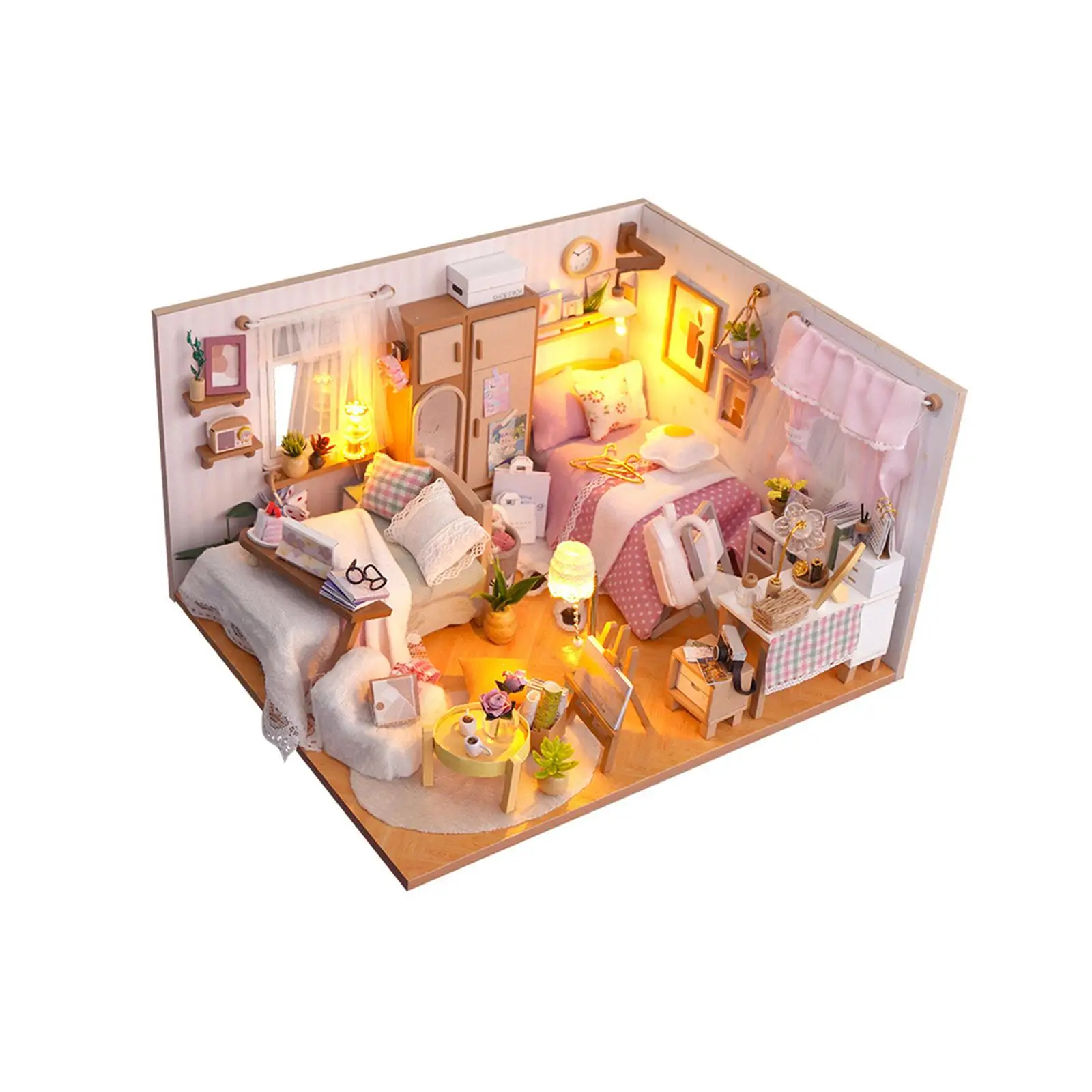 Деревянные миниатюрные наборы для кукольного домика Предметы коллекционирования с мебелью Идеальный подарок для детей и взрослых Модные произведения искусства Творческая спальня . ' - ' . 1