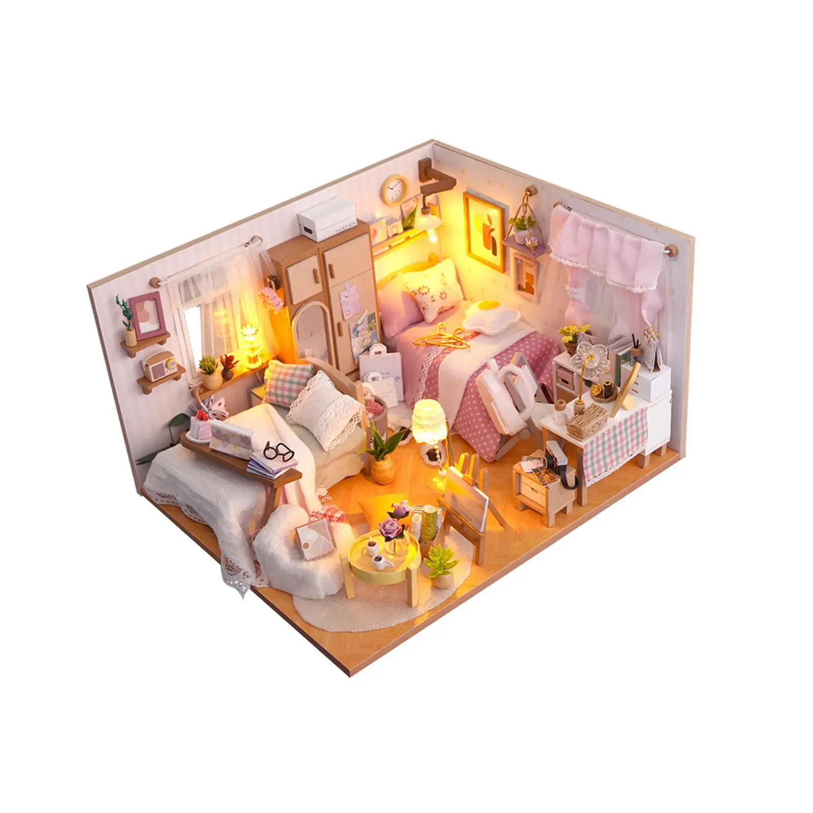 Деревянные миниатюрные наборы для кукольного домика Предметы коллекционирования с мебелью Идеальный подарок для детей и взрослых Модные произведения искусства Творческая спальня . ' - ' . 2