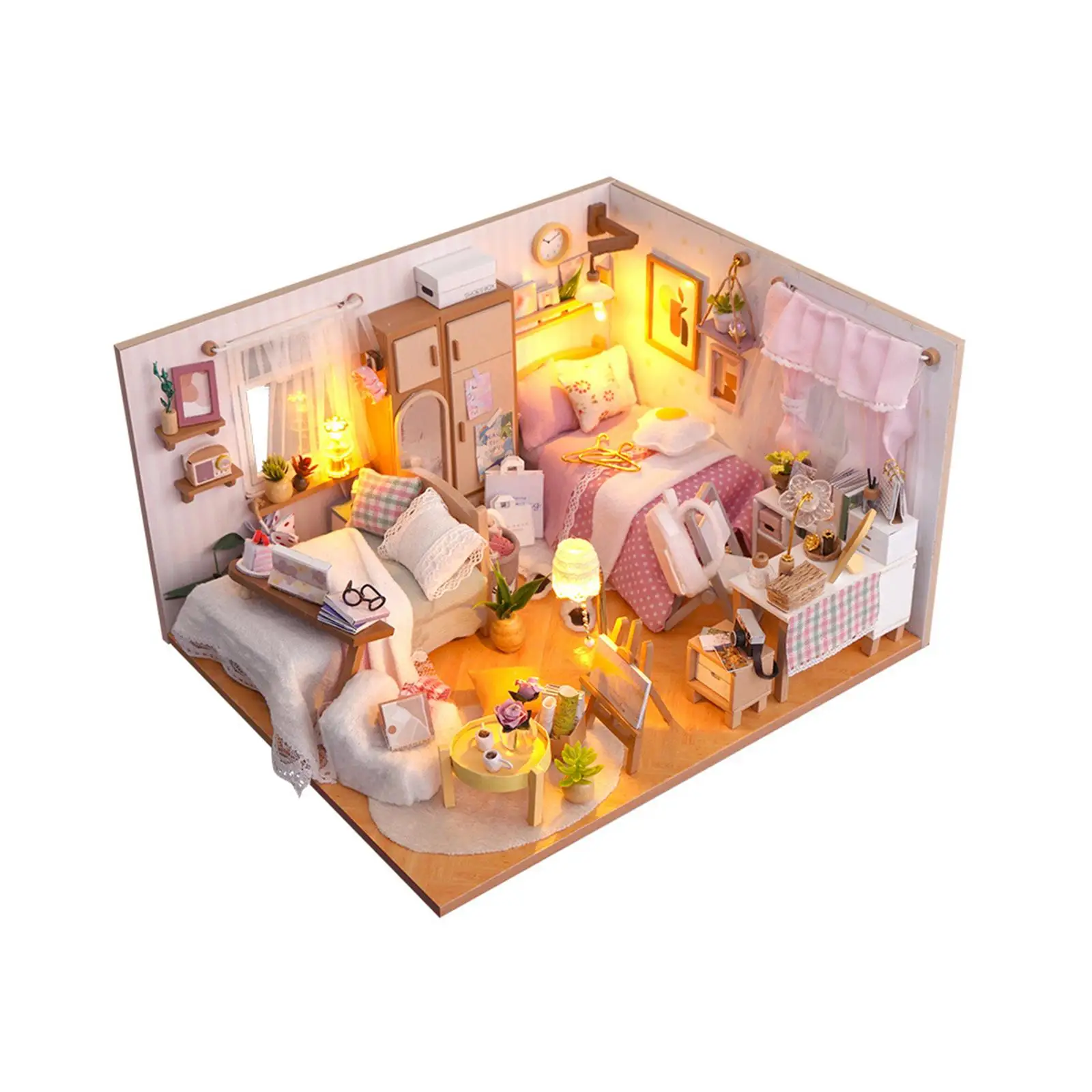 Деревянные миниатюрные наборы для кукольного домика Предметы коллекционирования с мебелью Идеальный подарок для детей и взрослых Модные произведения искусства Творческая спальня . ' - ' . 3