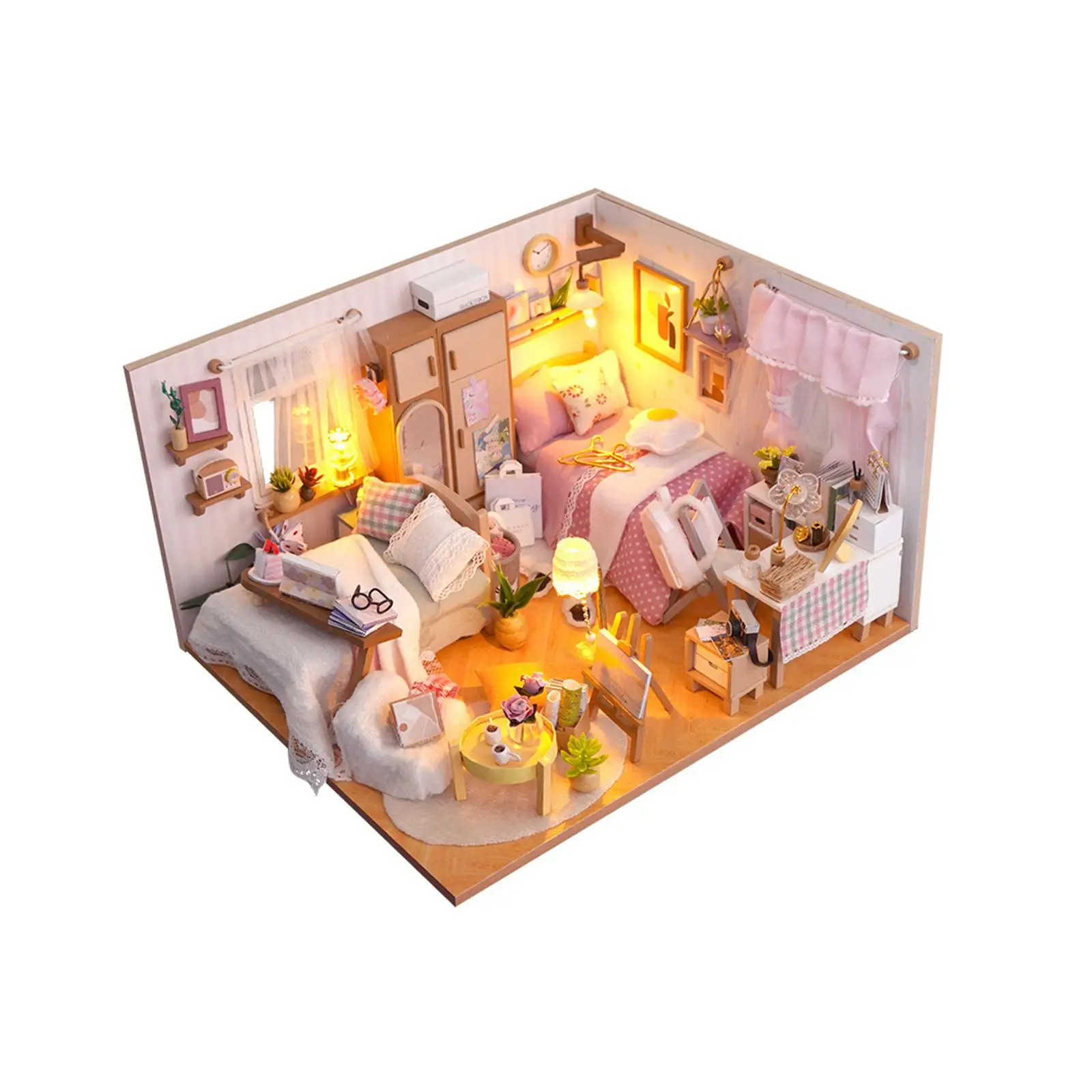 Деревянные миниатюрные наборы для кукольного домика Предметы коллекционирования с мебелью Идеальный подарок для детей и взрослых Модные произведения искусства Творческая спальня . ' - ' . 4