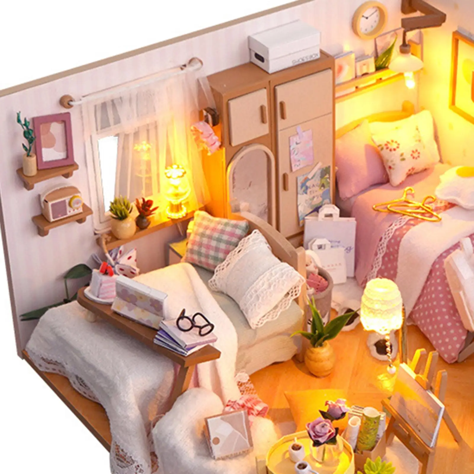 Деревянные миниатюрные наборы для кукольного домика Предметы коллекционирования с мебелью Идеальный подарок для детей и взрослых Модные произведения искусства Творческая спальня . ' - ' . 5