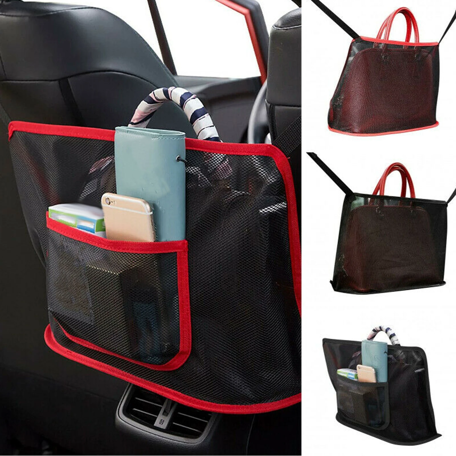 Универсальный автомобильный сетчатый карман, сумочка Между сиденьями, сетчатая сумка для хранения, чехол-органайзер, ограждение для детей и домашних животных. . ' - ' . 2