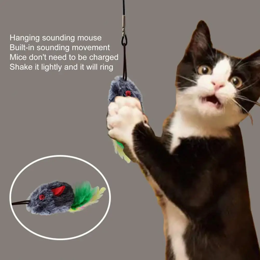 Игрушка для кошек с имитацией движения мыши, подвесная игрушка для кошек Высвобождает энергию с помощью очаровательной плюшевой мыши-цыпленка для игры, для высвобождения . ' - ' . 2