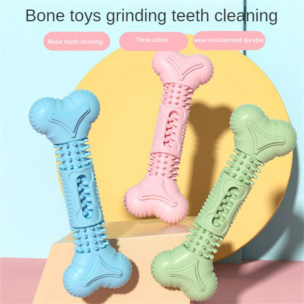 Розовая Интерактивная игра в форме косточки для чистки зубов Прочная Дрессировка собак Прочные Игрушки для жевания Игрушки для ухода за домашними животными Для собак Синий Зеленый . ' - ' . 1