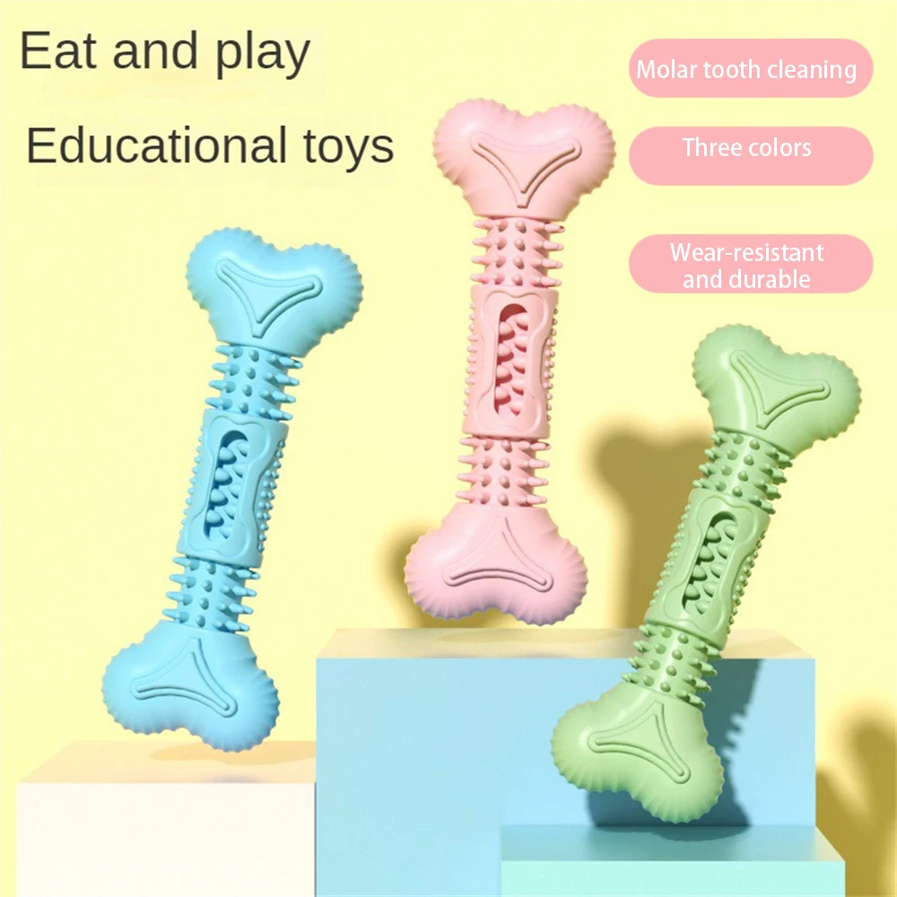 Розовая Интерактивная игра в форме косточки для чистки зубов Прочная Дрессировка собак Прочные Игрушки для жевания Игрушки для ухода за домашними животными Для собак Синий Зеленый . ' - ' . 4
