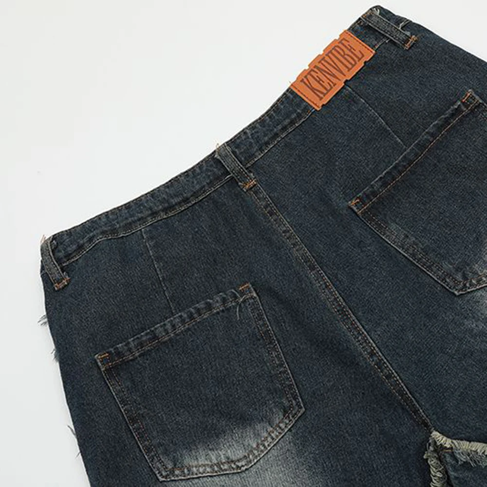 Джинсовые шорты с нишевым дизайном, винтажные короткие брюки Y2K, мужская одежда в стиле хип-хоп, уничтоженная Рваная звезда, повседневные джинсовые шорты в стиле ретро, летние . ' - ' . 4