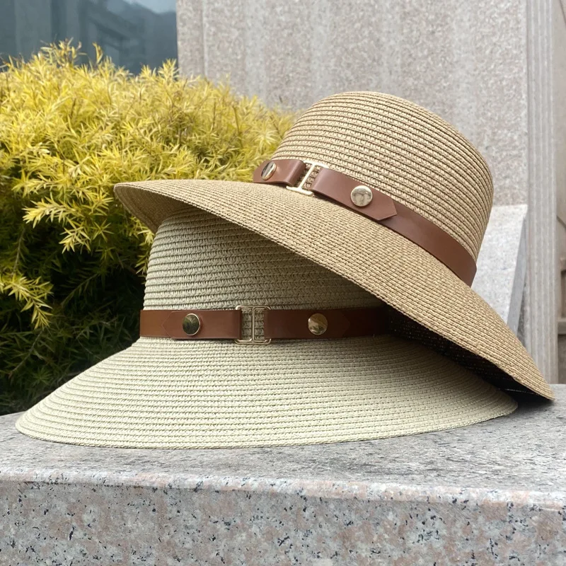 2023 Новая женская соломенная шляпа, Горячая распродажа, Летняя пляжная шляпа для путешествий, Солнцезащитная шляпа, защищенная от ультрафиолета, широкополая панама . ' - ' . 1