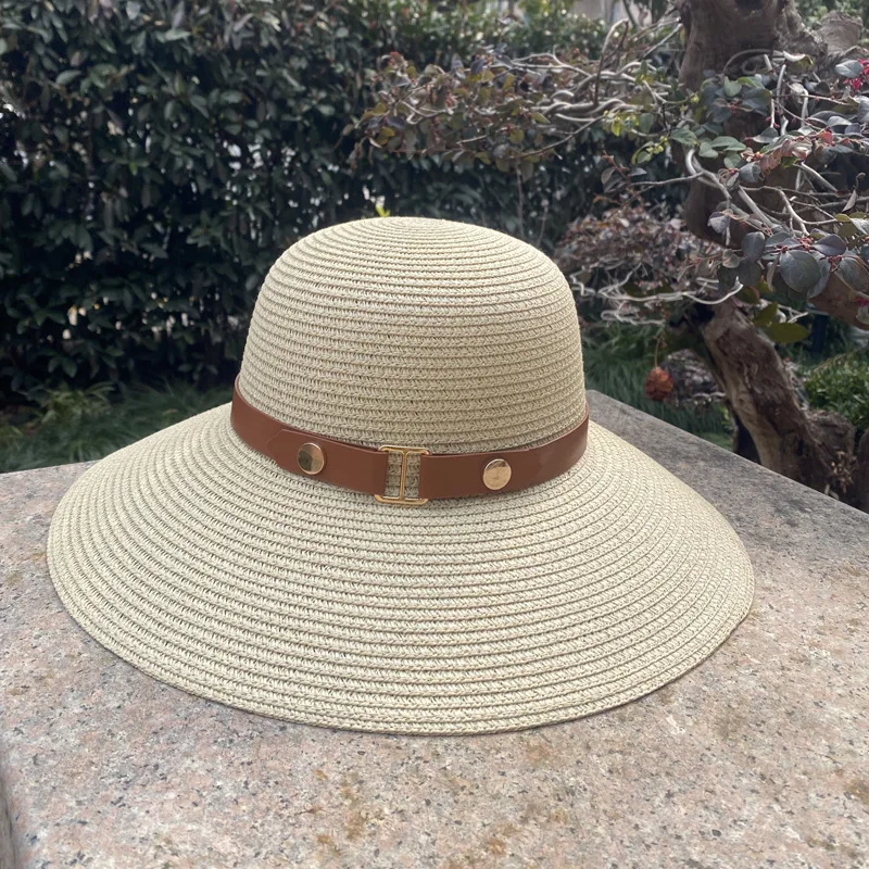 2023 Новая женская соломенная шляпа, Горячая распродажа, Летняя пляжная шляпа для путешествий, Солнцезащитная шляпа, защищенная от ультрафиолета, широкополая панама . ' - ' . 2