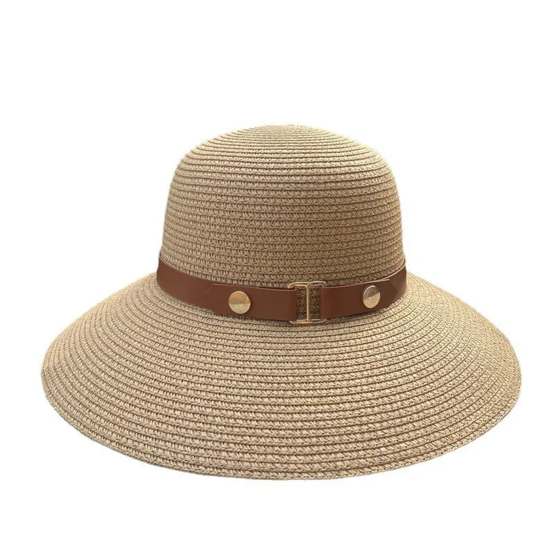 2023 Новая женская соломенная шляпа, Горячая распродажа, Летняя пляжная шляпа для путешествий, Солнцезащитная шляпа, защищенная от ультрафиолета, широкополая панама . ' - ' . 4