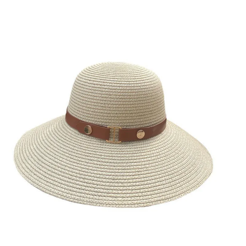 2023 Новая женская соломенная шляпа, Горячая распродажа, Летняя пляжная шляпа для путешествий, Солнцезащитная шляпа, защищенная от ультрафиолета, широкополая панама . ' - ' . 5
