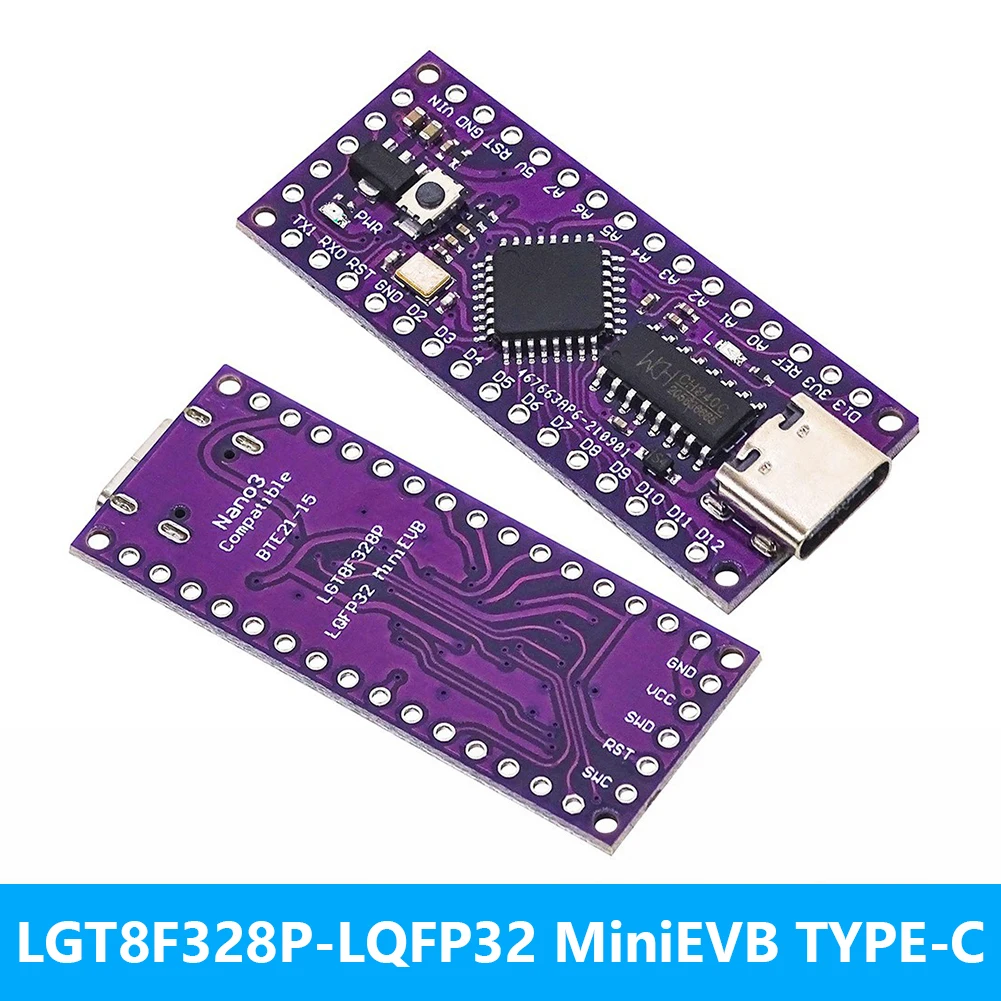 Оригинальный LGT8F328P-LQFP32 MiniEVB TYPE-C MICRO USB Mini ATMEGA328P Заменяет Arduino Nano V3.0 LGT8F328P HT42B534-1 SOP16 . ' - ' . 2