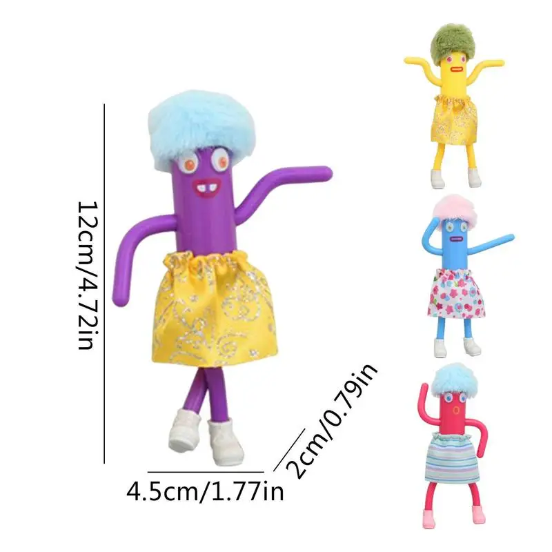Аниме Экшн Кукла 4 шт Танцующий мультяшный персонаж Человек-сосиска Фигурка Игрушка Игровой набор для детской коллекции украшений . ' - ' . 4