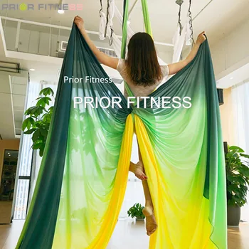 14 ярдов 12,8 метра Разноцветных Воздушных Шелков, Удлинительные ремни для йоги Омбре, Антигравитационный нейлон, Качели для йоги Ariel