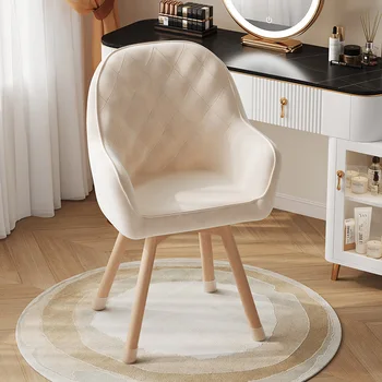 Косметический стул, Европейское кресло для туалетного столика с кожаной подушкой, Скандинавская Белая Мебель для спальни Sillas Para Sala De Estar, Гостиная