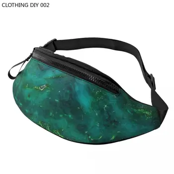 Индивидуальная поясная сумка из зеленого мрамора для женщин, мужская модная поясная сумка через плечо, дорожный телефон, мешочек для денег