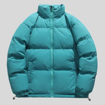 Мужская Однотонная Теплая Куртка-Пуховик Harajuku 2023, Парка, Мужская Японская Уличная Зимняя Куртка, Мужская Корейская Мода, Пузырчатое Пальто