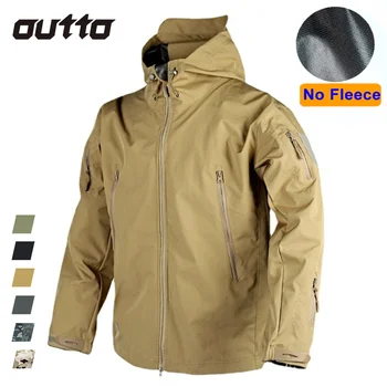Военная тактическая куртка, мужские тонкие куртки с капюшоном, водонепроницаемая ветрозащитная Износостойкая куртка с несколькими карманами, походное охотничье пальто