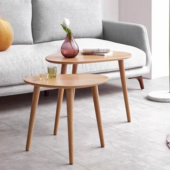 Стол для прихожей Круглый Простой Переносной Деревянный Дизайнерский Журнальный столик для гостиной Stolik Kawowy Мебель для дома MQ50CJ