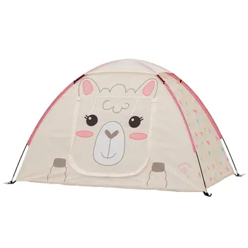 Детская палатка для кемпинга Izzie the Llama на 2 персоны - Бело-розовый цвет, однокомнатная