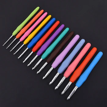 Эргономичные многоцветные крючки для вязания крючком, Пряжа, спицы 2-8 мм с чехлом T 87HA, разные цвета