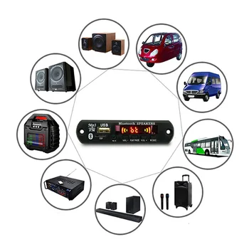 USB MP3 Модуль Bluetooth 12V MP3 WMA Декодер Плата Аудиомодуля FM AUX USB TF Радио для Автомобильного Пульта Дистанционного Управления Музыкальным Динамиком