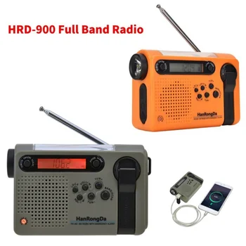 HRD-900 Многофункциональное радио Солнечное Полнодиапазонное радио FM AM Светодиодный фонарик Power Bank Radiogram 2000mAh 18650 Кемпинг на открытом воздухе