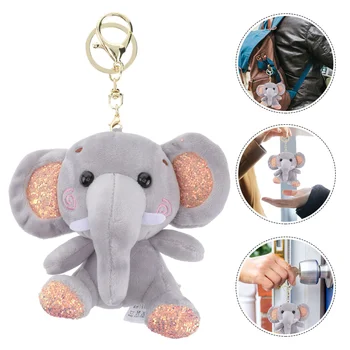 Брелок с плюшевым слоном, брелок для ключей, подвесное украшение для сумки, ключи от машины (серый)