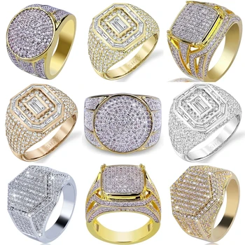 Модные женские кольца с инкрустацией кристаллами, мужские кольца, банкетные модные деловые кольца, ювелирные изделия