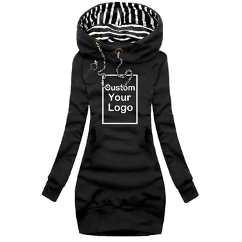 Индивидуальные осенне зимние платья Сделай сам понравившуюся фотографию или логотип Платье с капюшоном собственного дизайна Винтажный пуловер с капюшоном Уличная одежда