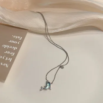 Ожерелье с подвеской в виде дельфина на ключице, женские дизайнерские милые ожерелья, аксессуары для вечеринок в стиле Каваи, женский дизайн, Милые украшения Ins, подарок