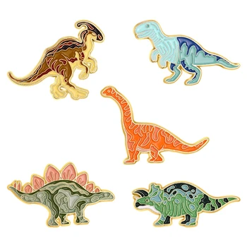 Мультяшная Милая брошь в виде динозавра, аксессуары для одежды в форме динозавра, брошь из сплава на рюкзаке, значок, булавки на лацкане.