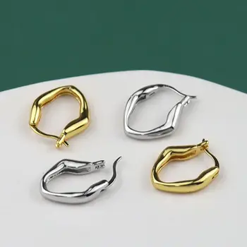 Минималистичные Модные Маленькие подарки, нерегулярные медные пряжки для ушей, серьги-кольца U-образной формы, женские украшения