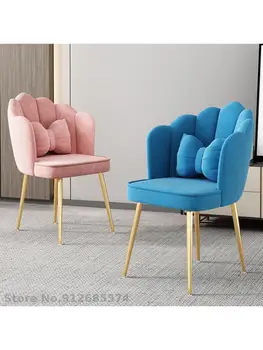 Роскошное обеденное кресло Nordic light в спальне простой стул с сетчатой спинкой красный табурет домашний туалетный столик стул для маникюра и макияжа