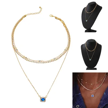 Многослойные Многослойные Длинные ожерелья, цепочка для женщин, Ювелирная цепочка, ожерелье, модные украшения, Подарки для девочек, ошейники