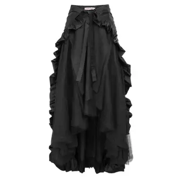 Женская юбка Scarlet Darkness в стиле Готический стимпанк, юбка Bustle в викторианском стиле, юбка Bustle в готическом стиле, костюм пирата эпохи Возрождения