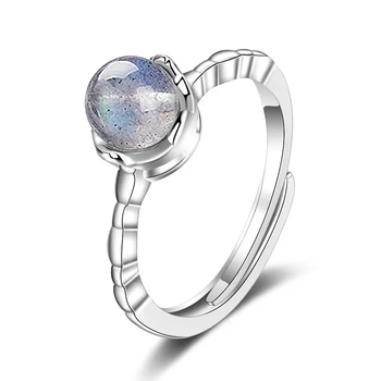 кольцо с синим лунным камнем, нишевый дизайн, сетчатое красное простое кольцо, регулируемый холодный ветер