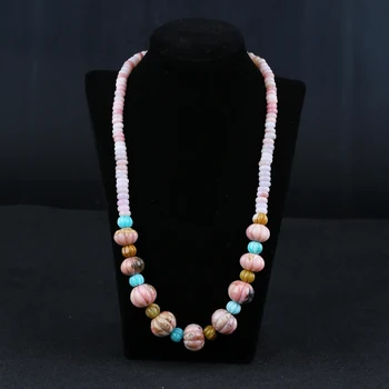 Натуральный Розовый Опал, Ожерелье с Драгоценным камнем Амазонитом, Ювелирное ожерелье, 1 Нить, 24 дюйма, 3x6 мм, 17x13 мм, 75 г