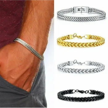 Элегантные браслеты со змеиной цепочкой из нержавеющей стали, браслеты для рук для мужчин, ювелирные изделия из звеньев, подарки, аксессуары для мужчин, браслеты