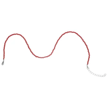 1 шт. однослойное ожерелье из бисера с индивидуальным персонажем, простое цветное ожерелье из рисовых бусин (красное)