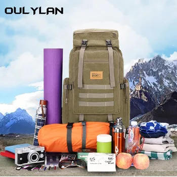 Рюкзак OULYLAN Большой емкости 80 л, Холщовый Рюкзак на шнурке, Многофункциональная сумка для альпинизма на открытом воздухе