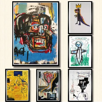 Плакаты и принты Жан Мишель Граффити Современный художник Картина на холсте Картины на стену Абстрактное искусство Декоративный Декор для дома