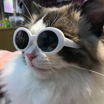Солнцезащитные очки для милого котенка, модная модель кошки, Винтажные очки в круглой оправе, очки для ношения маленьких глаз, реквизит для фотографий, Аксессуары